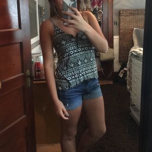 Black and white tribal tank