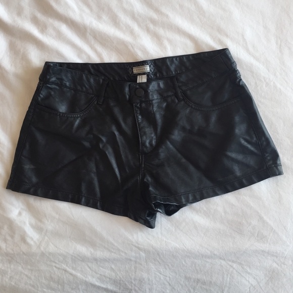 Black pleather Forever 21 shorts