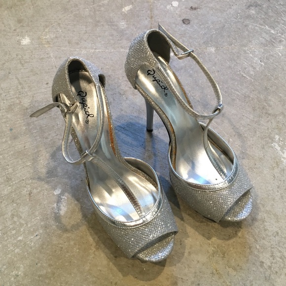 Shimmery silver heels