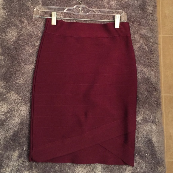 Burgandy/wine bandage skirt