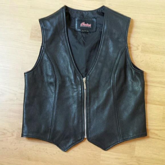Indian Motorcycle Black leather vest