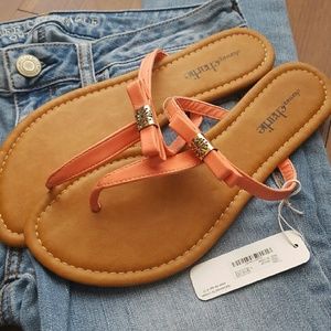 Coral flip flops