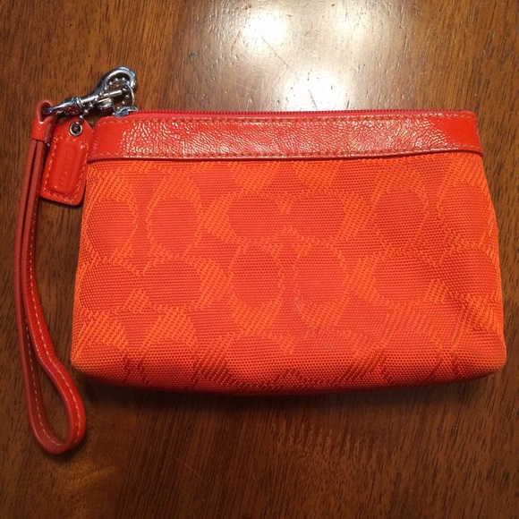 Coach Orange Wristlet