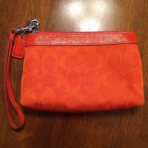 Coach Orange Wristlet