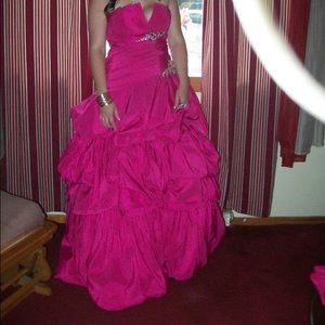 Pink Corset Back Prom Dress