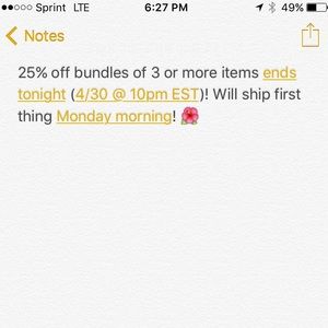 Sale! 3 item bundles 25% off!