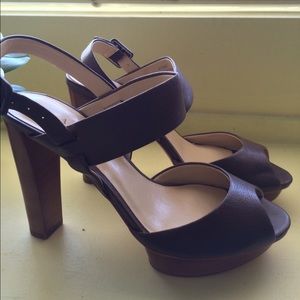 Brand new leather heels sandals