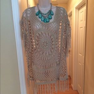 Crochet tan blouse