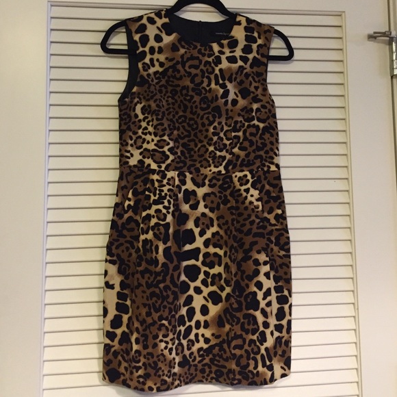 NANETTE LEPORE silk leopard print shift dress sz2