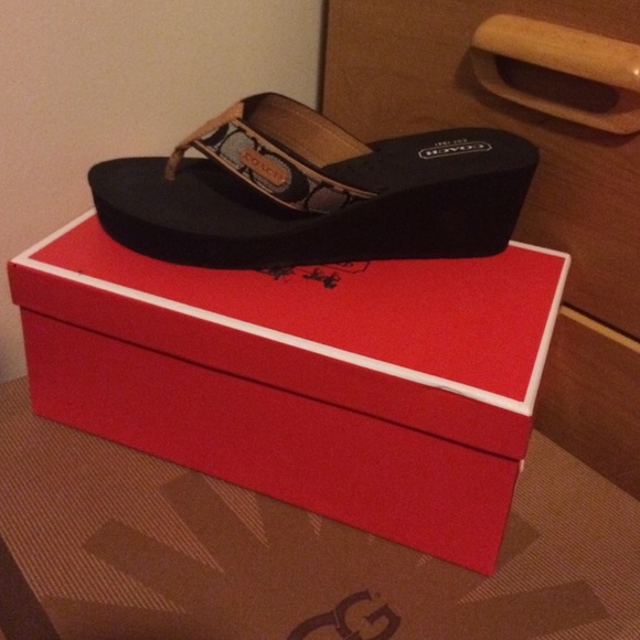 Coach wedge heel sandals