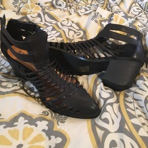 Strappy ankle booties