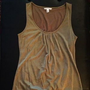 Banana Republic Gold Shimmer Scoop Neck Blouse