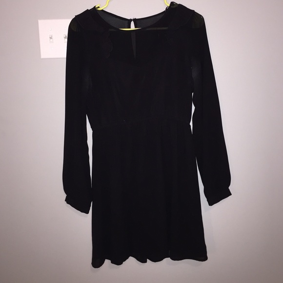 Sheer Paneled Empire-Waist Dress