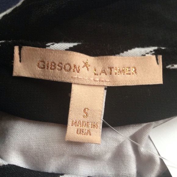 Gibson Latimer Black/White Striped Top SZ S - Picture 4 of 4