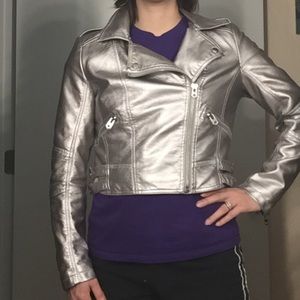 Forever 21 Crop metallic jacket