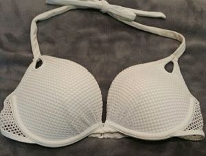Victoria's Secret Gorgeous Swim Top White Mesh 32C
