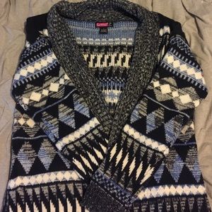 Long Aztec Print Sweater