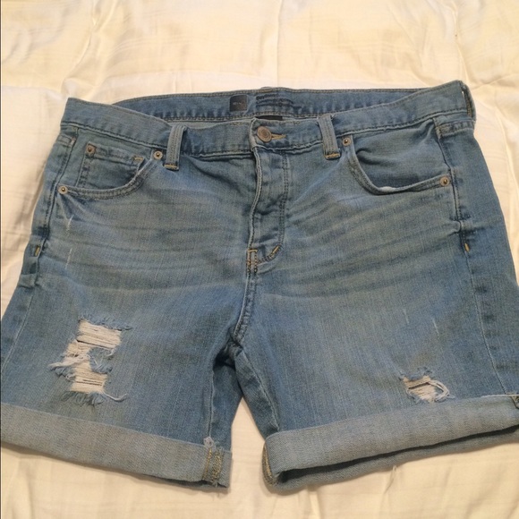 Boyfriend distressed denim shorts