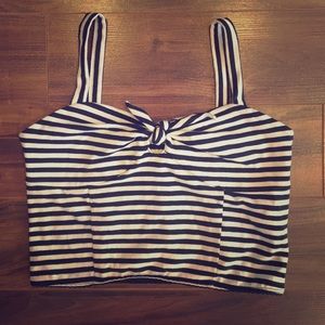 Kimchi Blue Black and White Stripe Crop Top