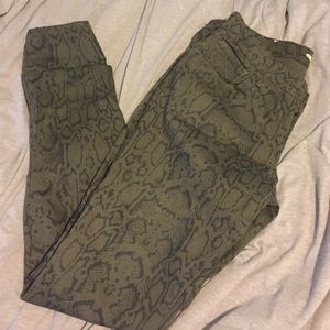 Snake skin print jeans