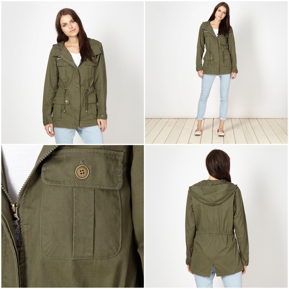 New Look Jackets & Blazers - Army green spring parka with Aztec detail jacket