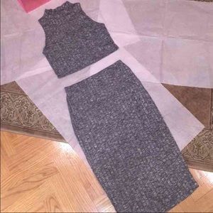 New 2-Piece Crop Top & Pencil Skirt Set