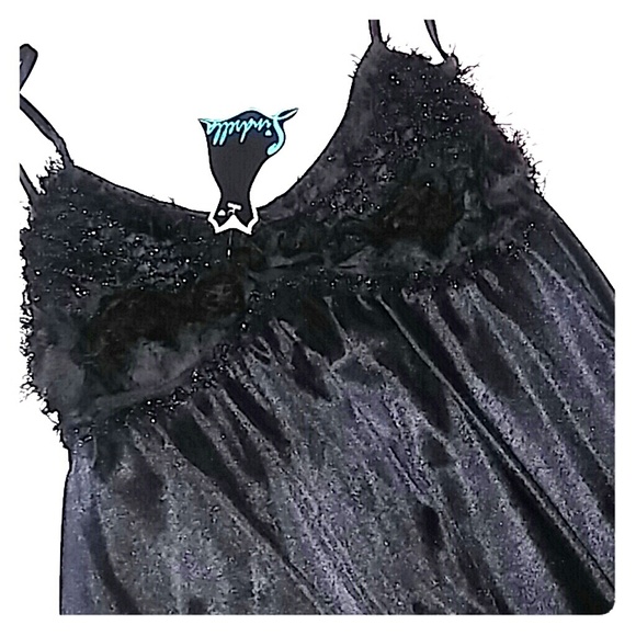 Black satin nightgown