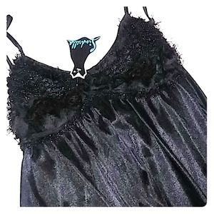 Black satin nightgown