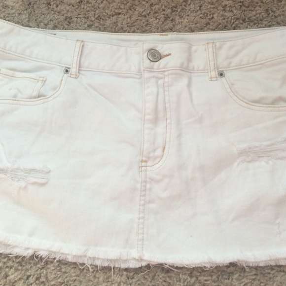 White jean skirt
