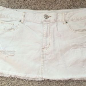 White jean skirt