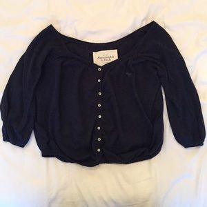 Abercrombie & Fitch heather navy cardigan