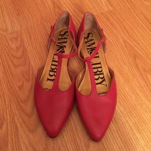 Adorable red Sam & Libby flats. Never worn.