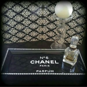 Black Custom Vanity Perfume Tray w/Rhinestones