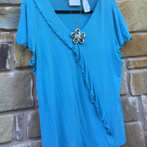 Liz Claiborne XL aqua blue top