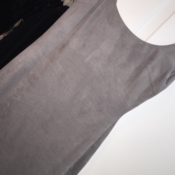 Hot Miami styles stone faux suede dress