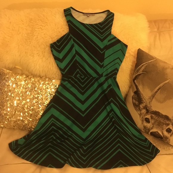 SOLD BaileyBlue Green/Black Striped Sleeveless