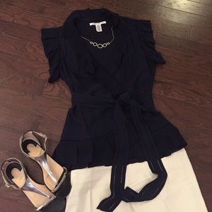 DVF Classic Wrap Shell Blouse