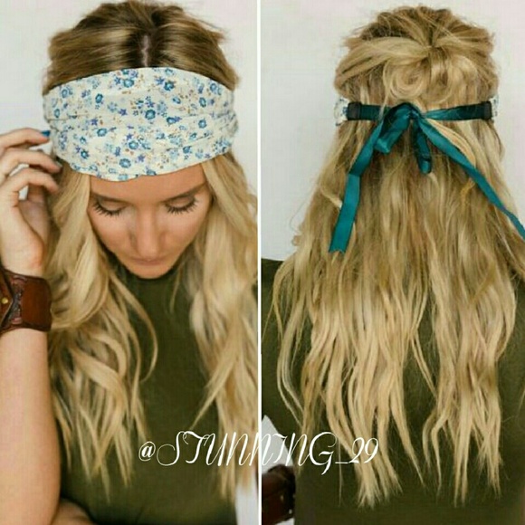 Three Bird Nest Accessories - 🆕BOHO FLORAL CHIFFON HEADBAND W/ RIBBON
