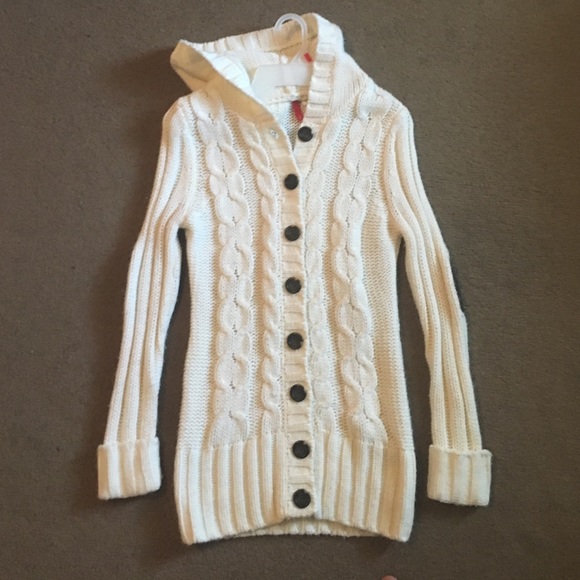 Beige wool long cardigan