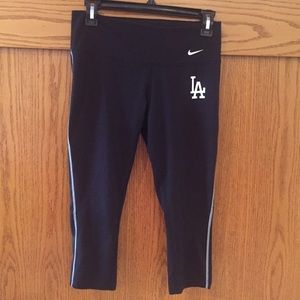 Nike Dri-Fit crop tights leggings LA Dodgers logo