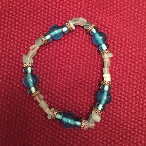 Blue beaded bracelet