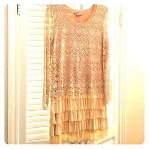 Young Essence Cream color Lace Dress- Medium