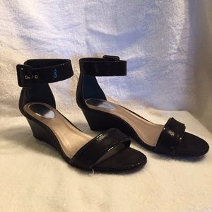 Black Low Wedge Sandal