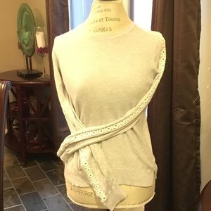 SOLD!NWOT LOFT Grey sweatshirt with cutout accents