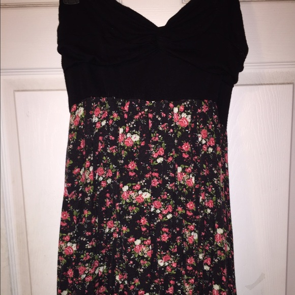 Strapless Floral Dress