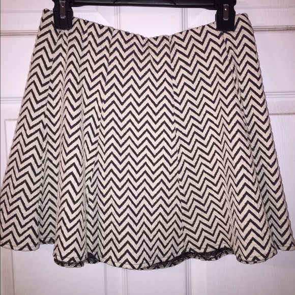 Brown & White Striped Skirt