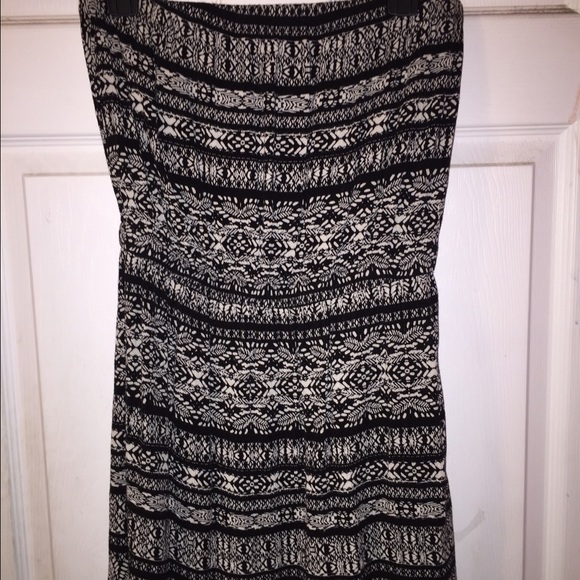 Aztec Printed Strapless Dress
