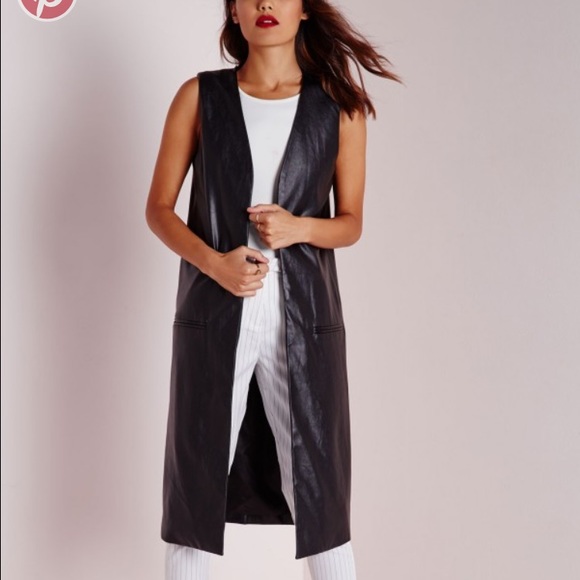 sleeveless leather duster