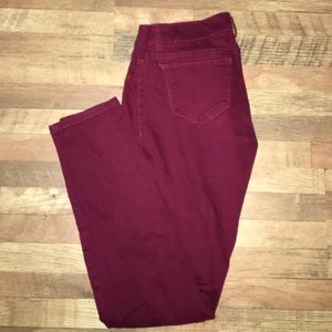 Red skinny jeans