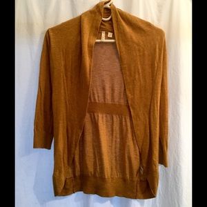 Nordstroms mustard yellow 3/4 sleeve cardigan